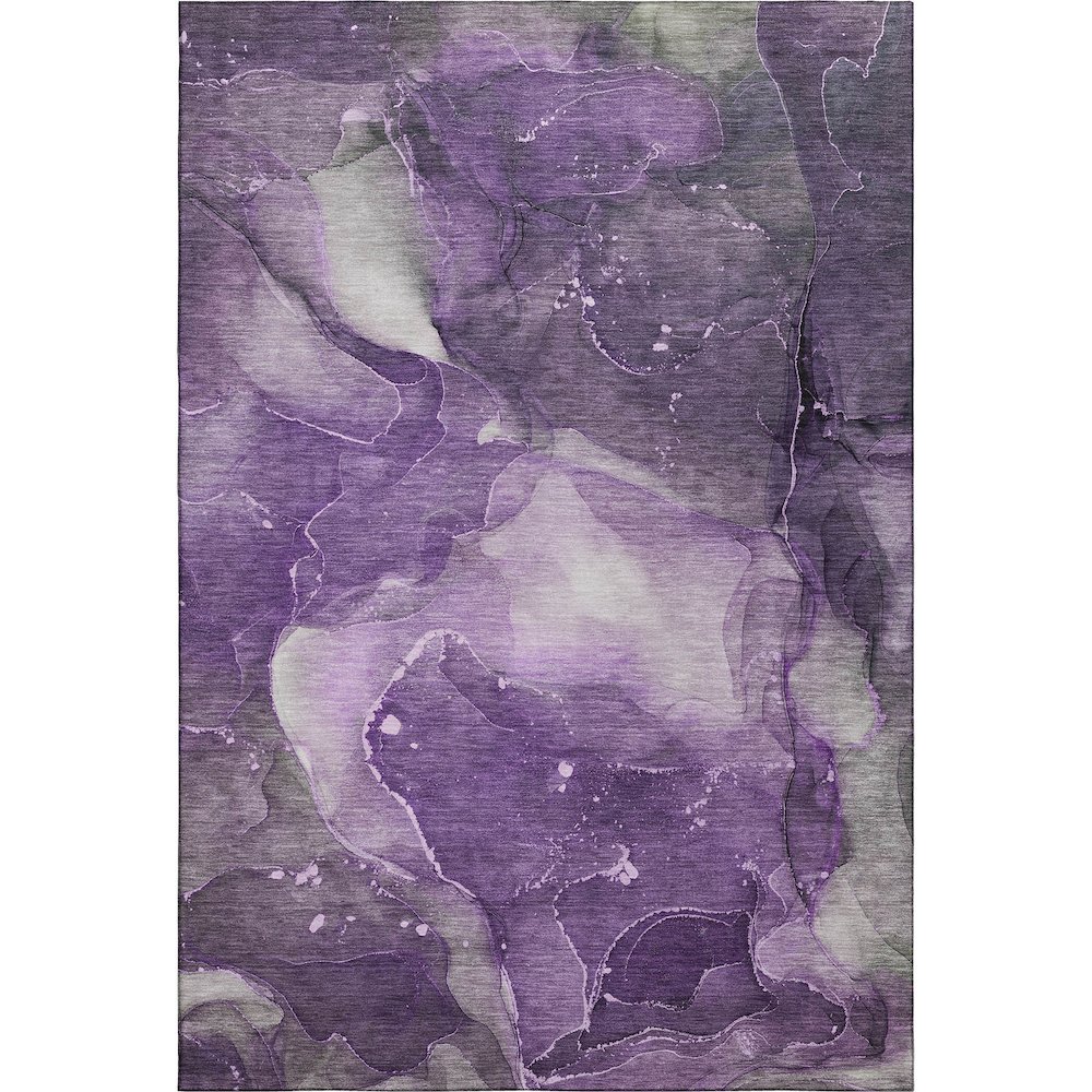 Premium Machine Washable Mayfield  Purple 2'6" x 3'10" Rug. Picture 1