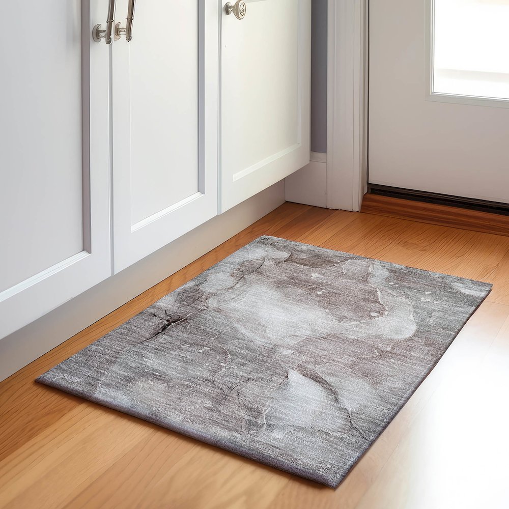 Premium Machine Washable Mayfield  Taupe 1'8" x 2'6" Rug. Picture 5