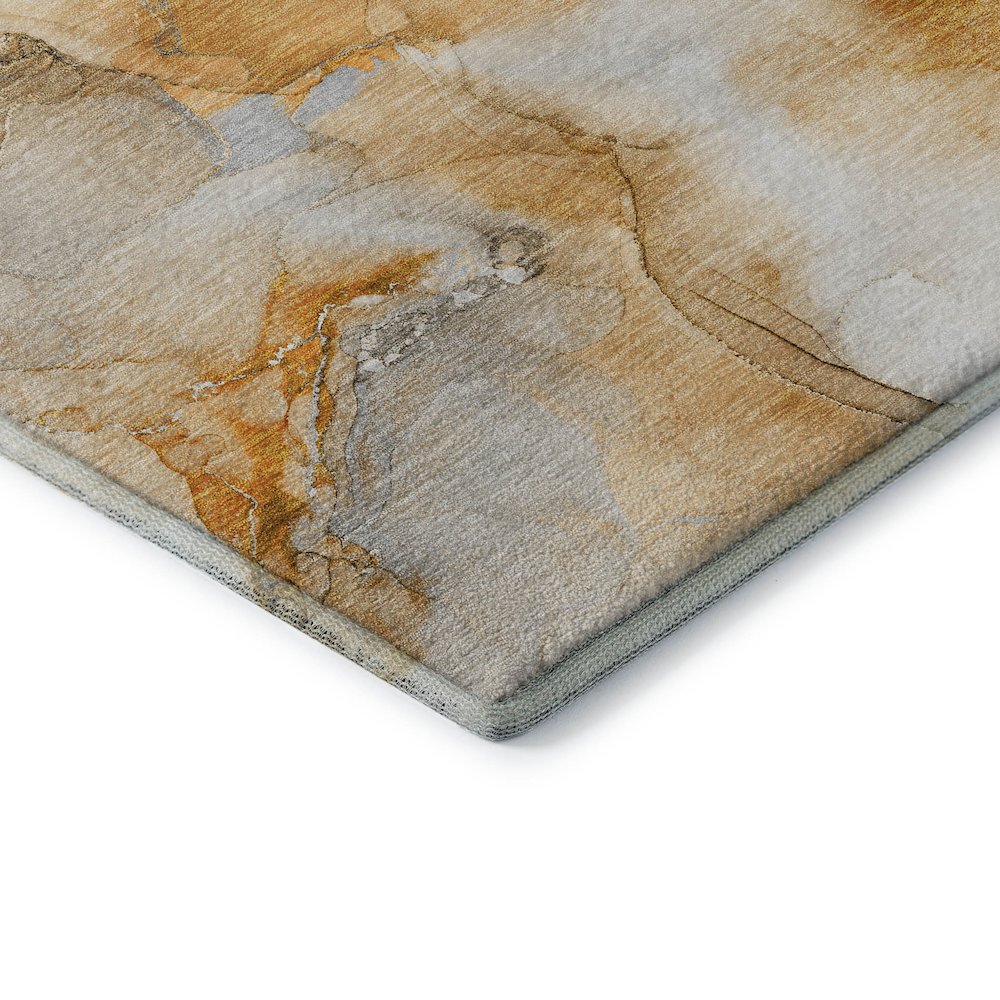 Premium Machine Washable Mayfield  Orange 1'8" x 2'6" Rug. Picture 3