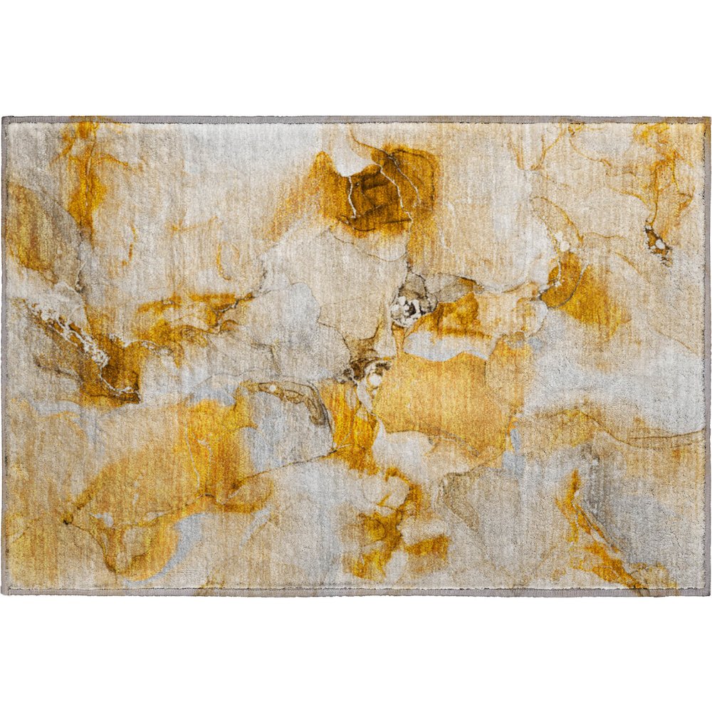 Premium Machine Washable Mayfield  Orange 1'8" x 2'6" Rug. Picture 1