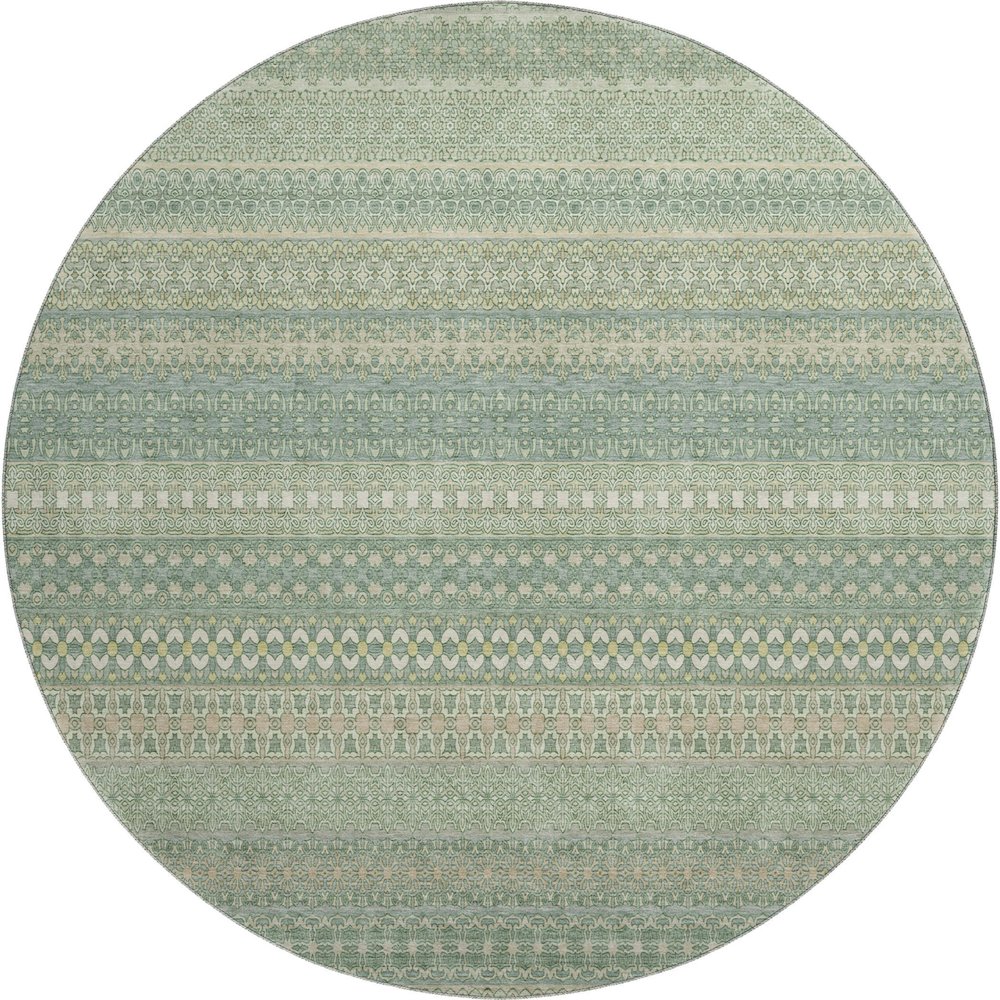 Premium Machine Washable Mayfield  Aloe 8' x 8' Round Rug. Picture 1