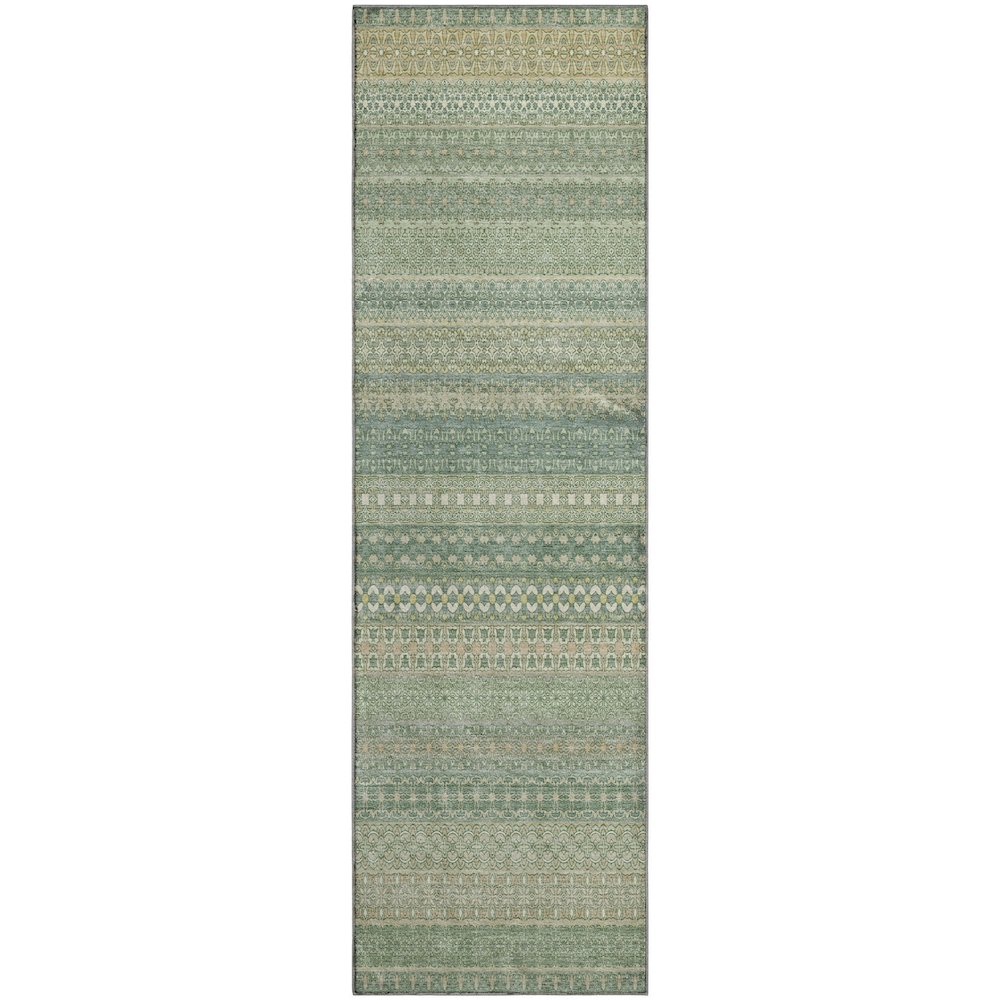 Premium Machine Washable Mayfield  Aloe 2'3" x 7'6" Runner Rug. Picture 1