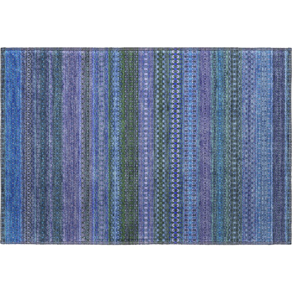 Premium Machine Washable Mayfield  Blue 1'8" x 2'6" Rug. Picture 1