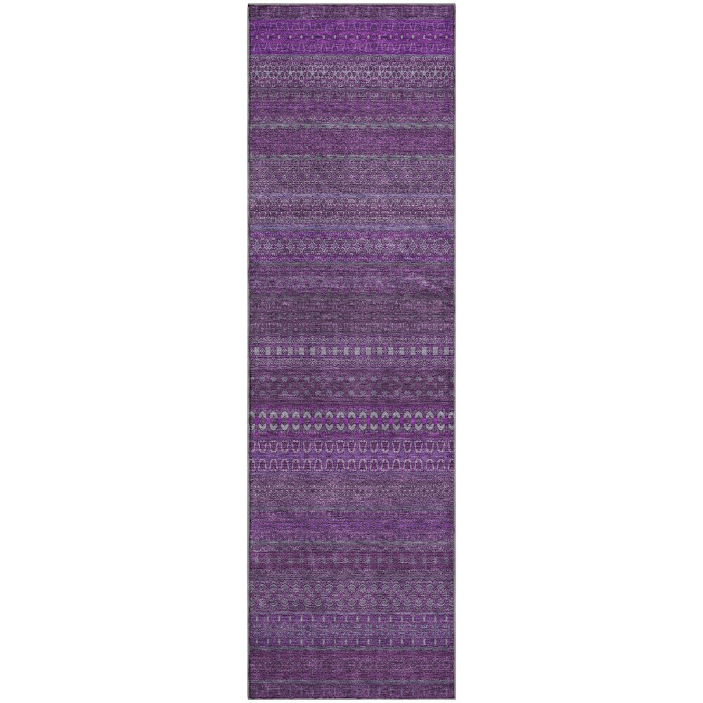 Premium Machine Washable Mayfield  Eggplant 2'3" x 7'6" Runner Rug. Picture 1
