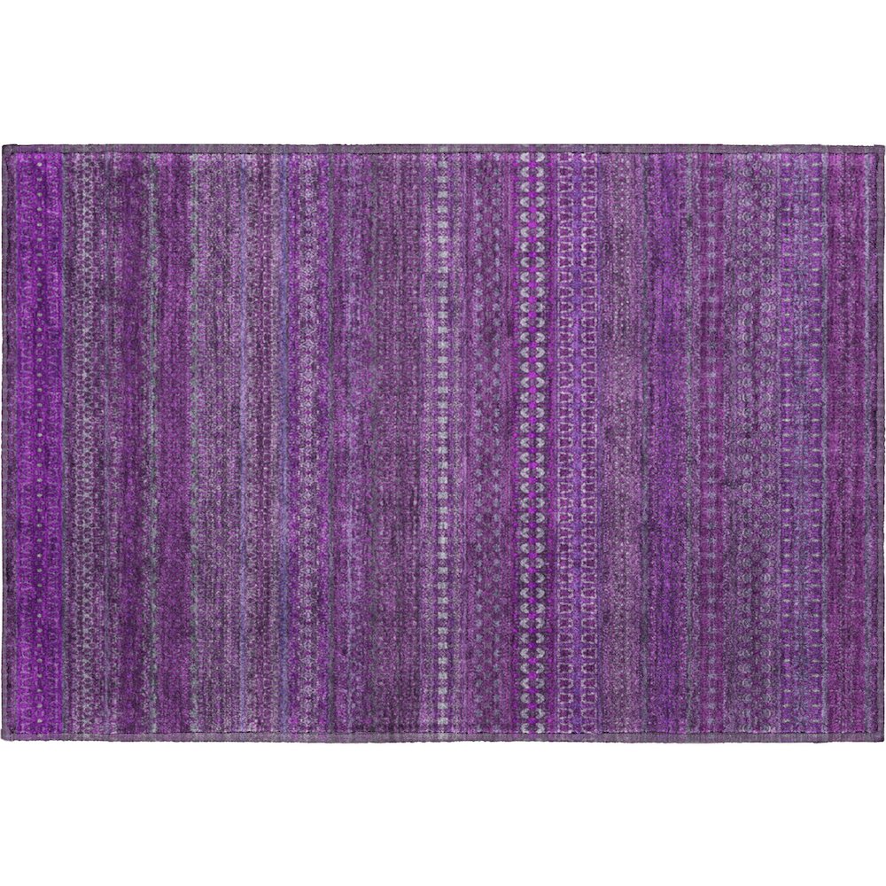Premium Machine Washable Mayfield  Eggplant 1'8" x 2'6" Rug. Picture 1