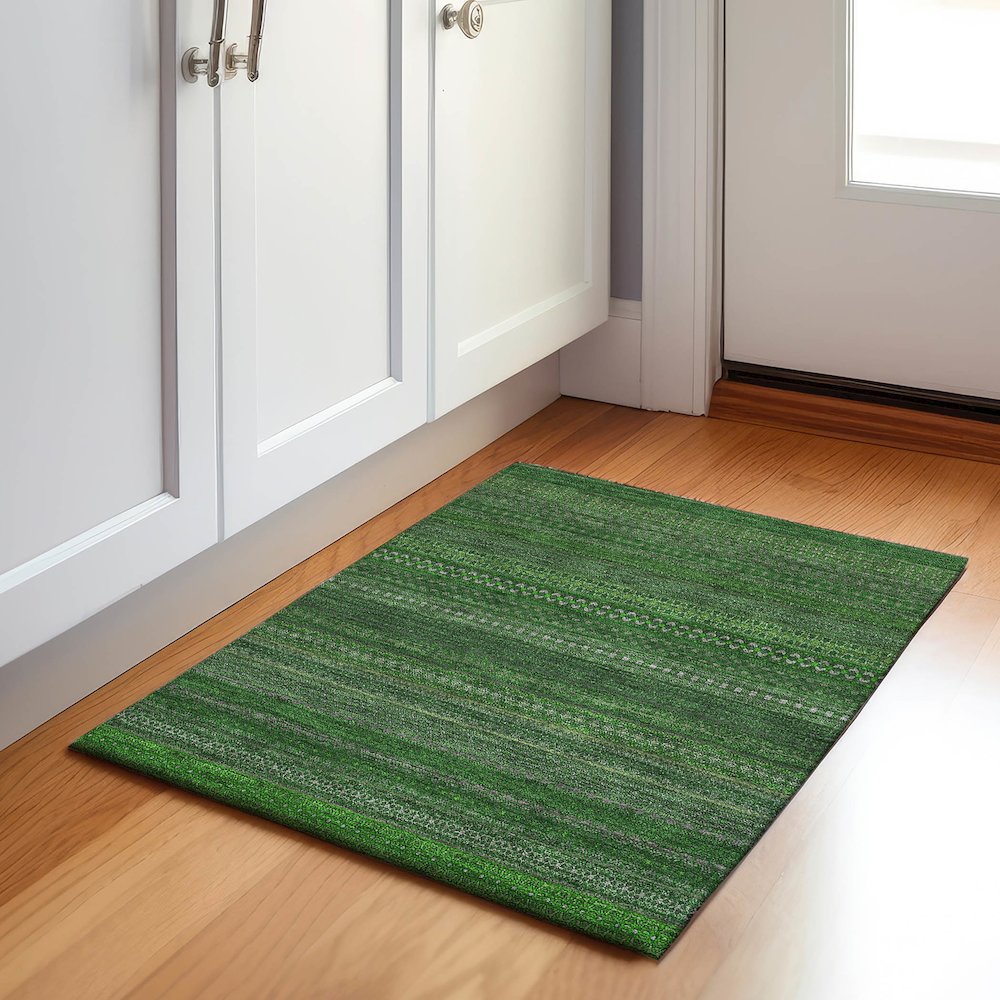 Premium Machine Washable Mayfield  Fern 1'8" x 2'6" Rug. Picture 5