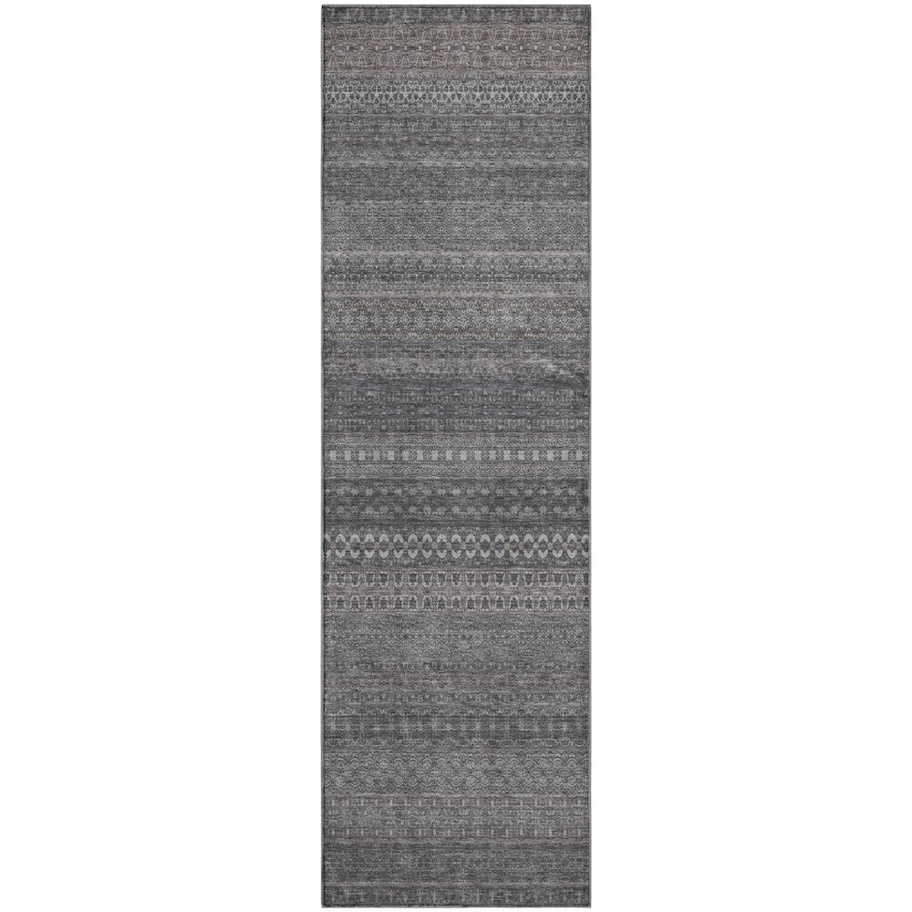 Premium Machine Washable Mayfield  Gray 2'3" x 7'6" Runner Rug. Picture 1