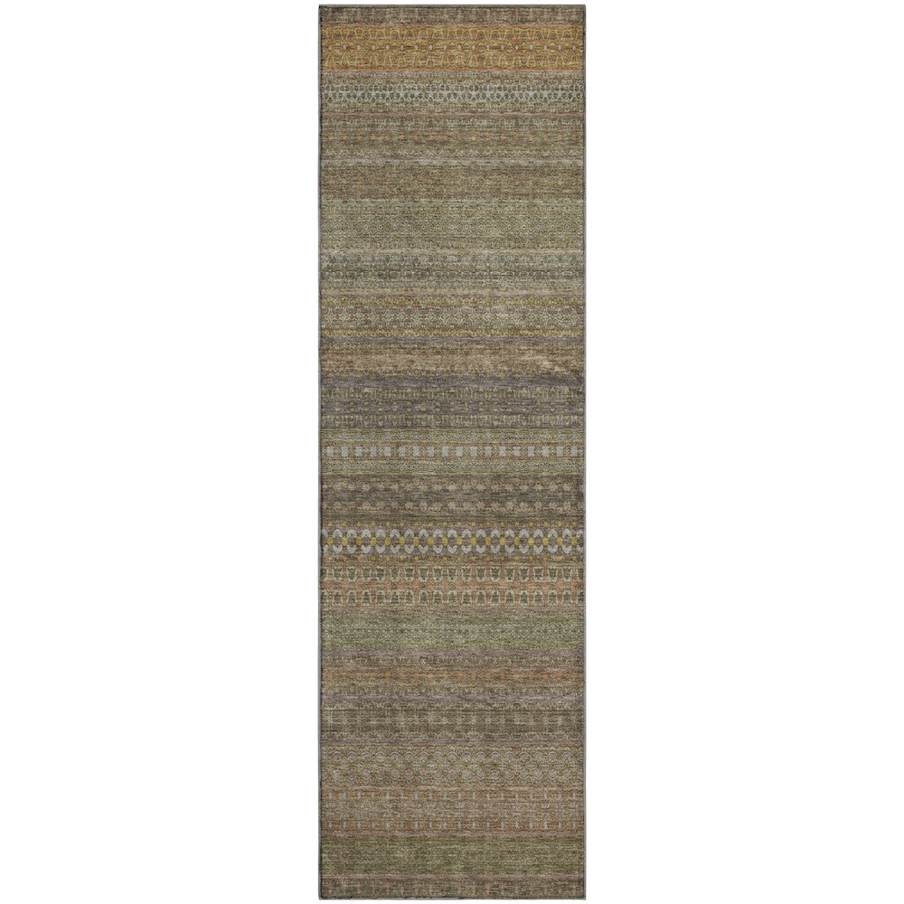 Premium Machine Washable Mayfield  Khaki 2'3" x 7'6" Runner Rug. Picture 1