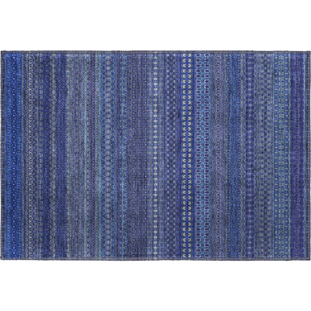 Premium Machine Washable Mayfield  Navy 1'8" x 2'6" Rug. Picture 1