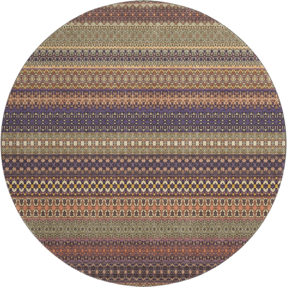 Premium Machine Washable Mayfield  Paprika 8' x 8' Round Rug. Picture 1