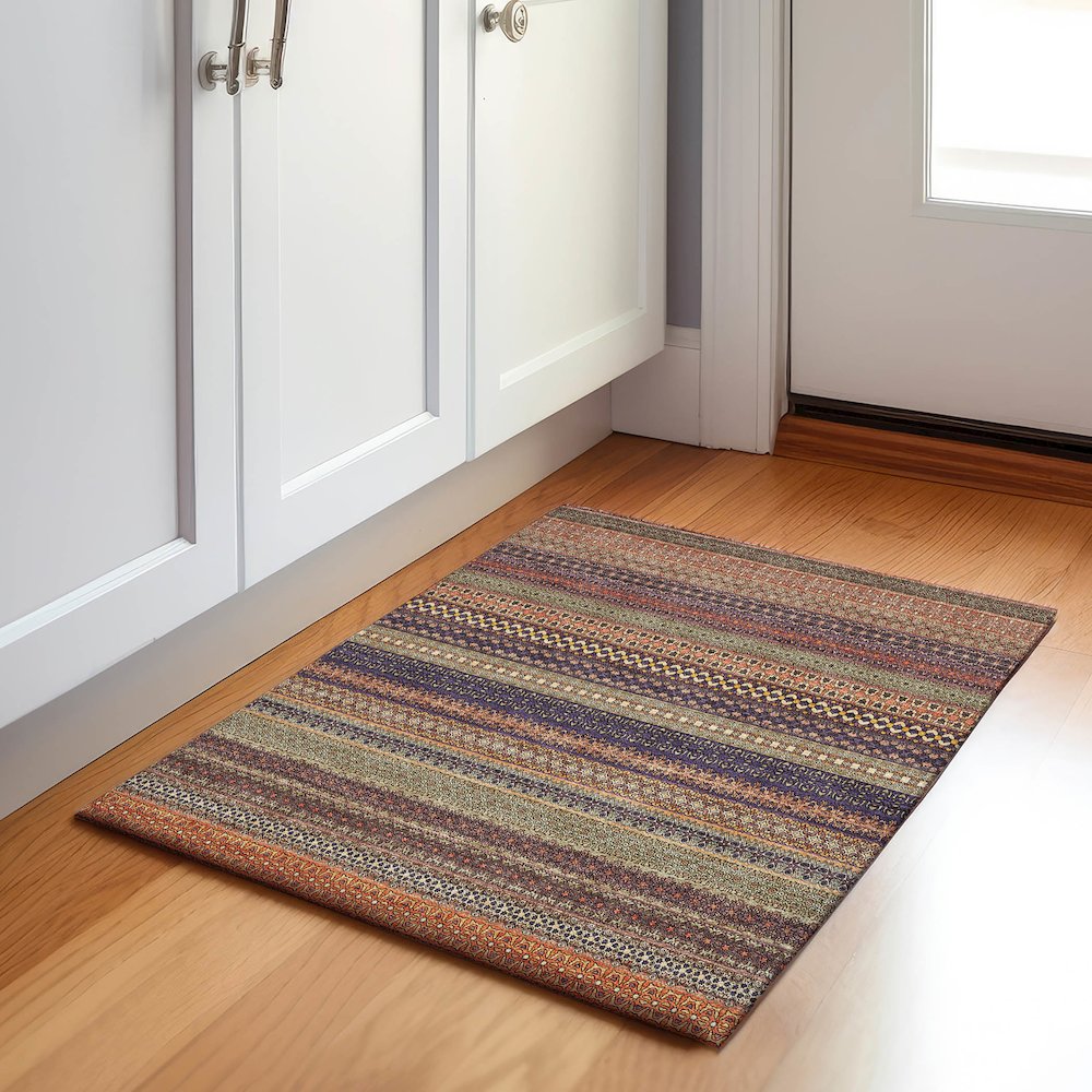 Premium Machine Washable Mayfield  Paprika 1'8" x 2'6" Rug. Picture 5