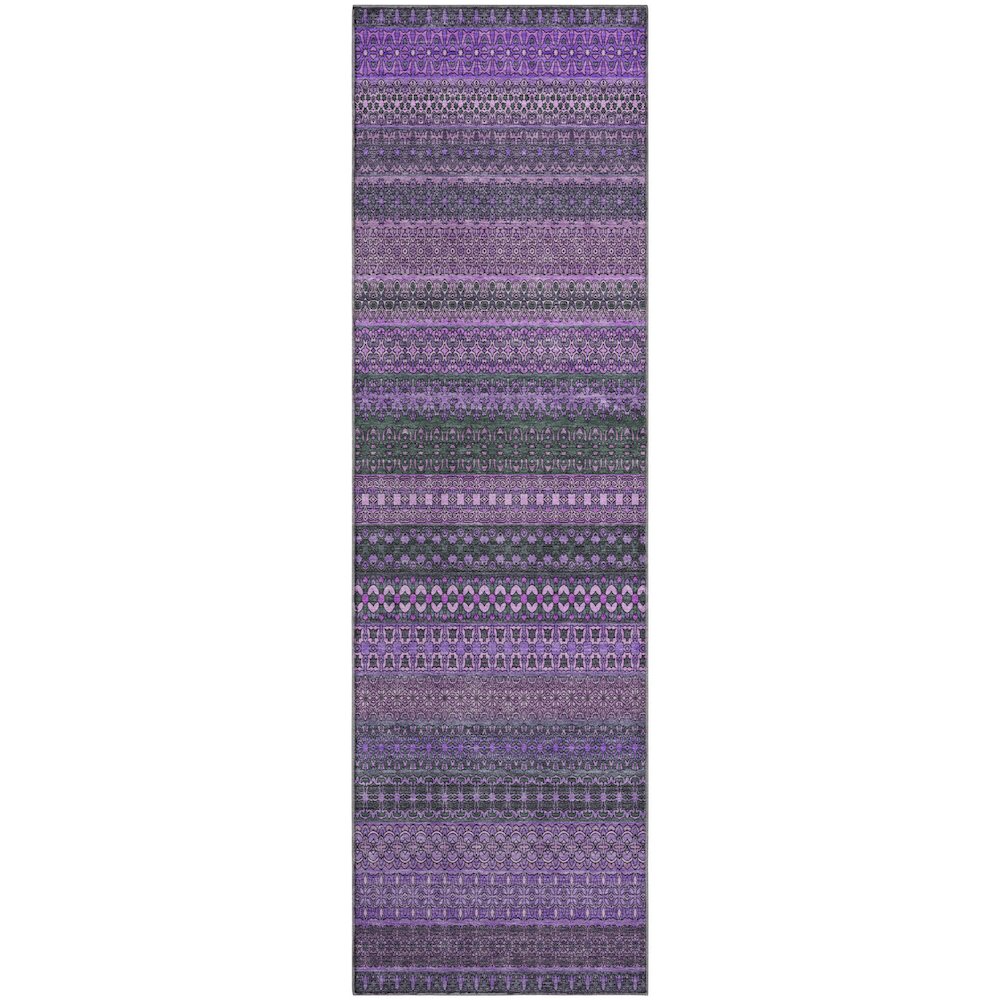 Premium Machine Washable Mayfield  Purple 2'3" x 7'6" Runner Rug. Picture 1