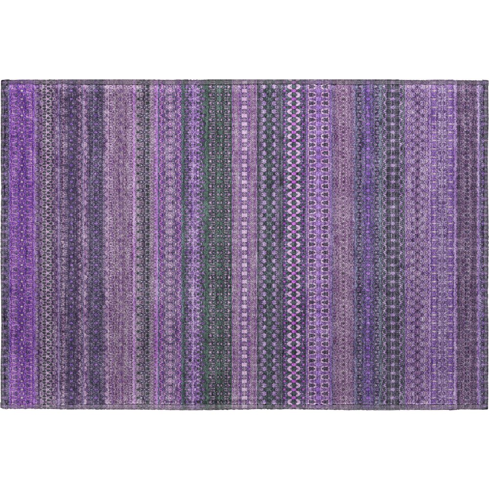 Premium Machine Washable Mayfield  Purple 1'8" x 2'6" Rug. Picture 1