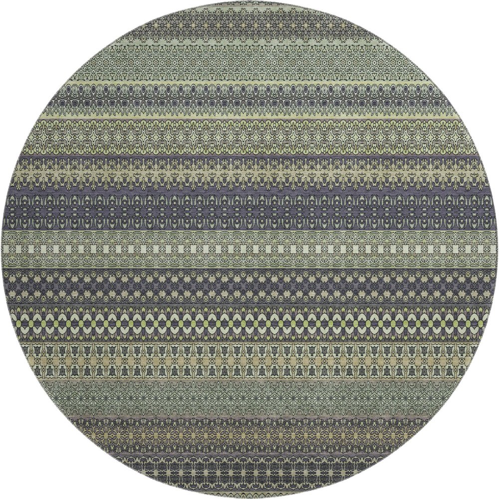 Premium Machine Washable Mayfield  Sage 8' x 8' Round Rug. Picture 1