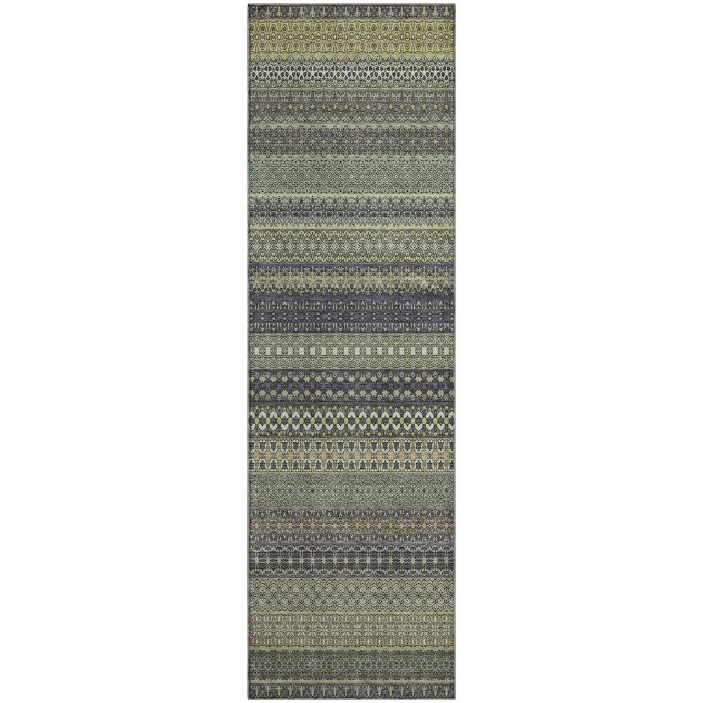Premium Machine Washable Mayfield  Sage 2'3" x 7'6" Runner Rug. Picture 1