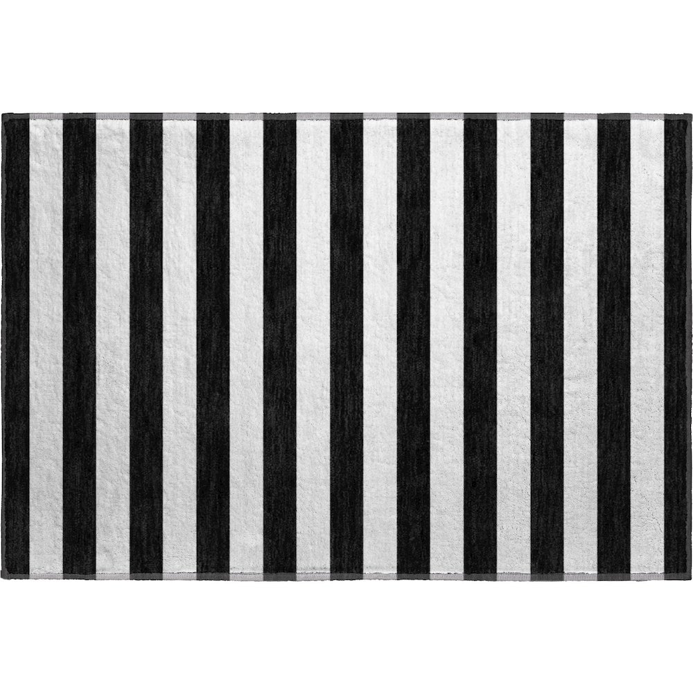 Premium Machine Washable Mayfield  Black 1'8" x 2'6" Rug. Picture 1