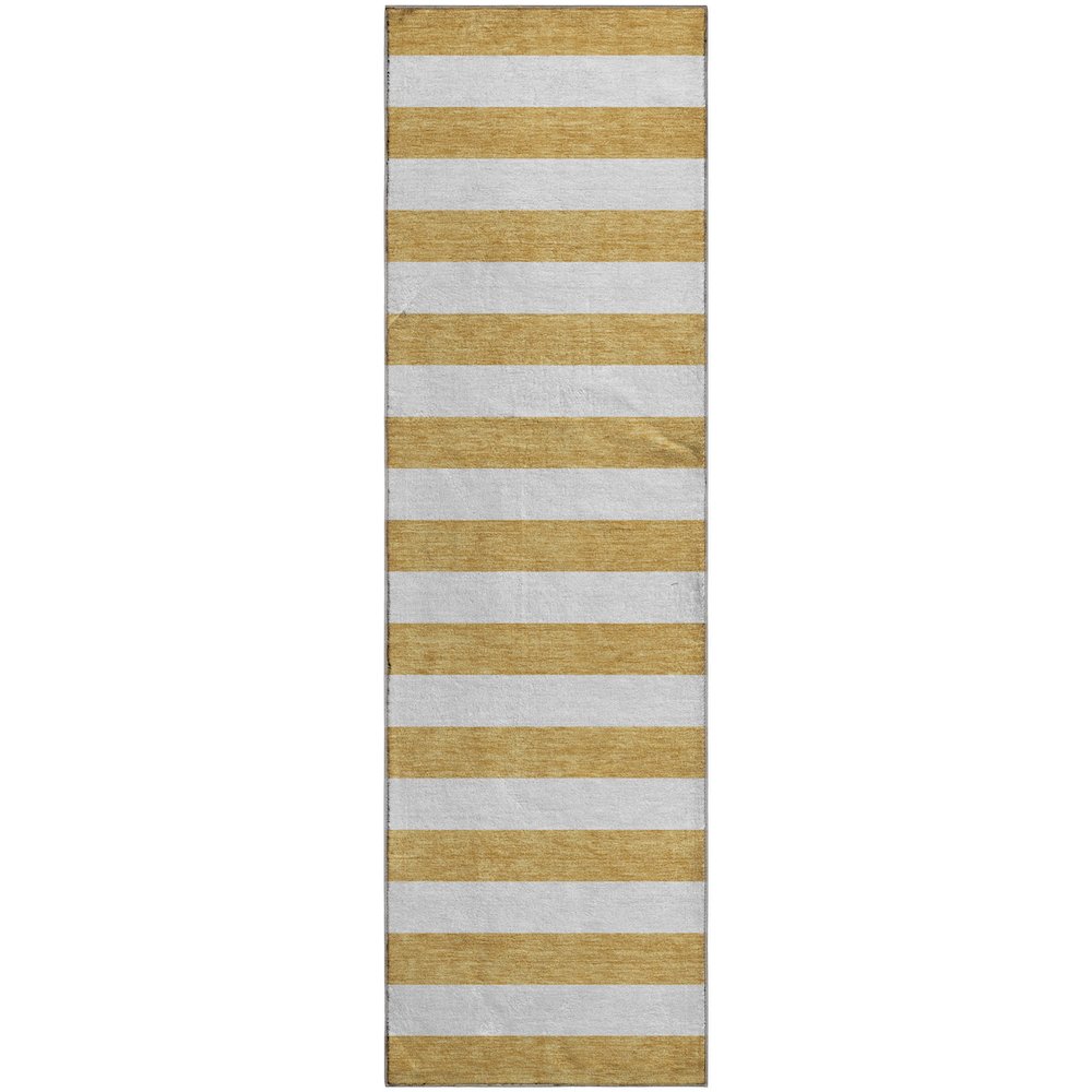 Premium Machine Washable Mayfield  Gold 2'3" x 7'6" Runner Rug. Picture 1