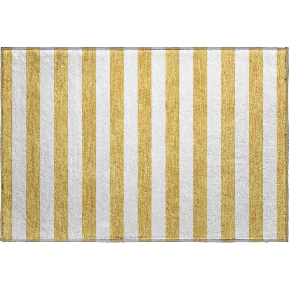 Premium Machine Washable Mayfield  Gold 1'8" x 2'6" Rug. Picture 1