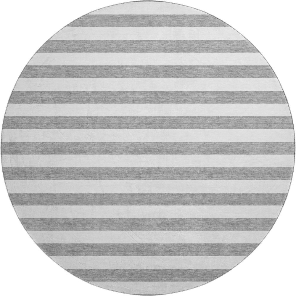 Premium Machine Washable Mayfield  Gray 8' x 8' Round Rug. Picture 1