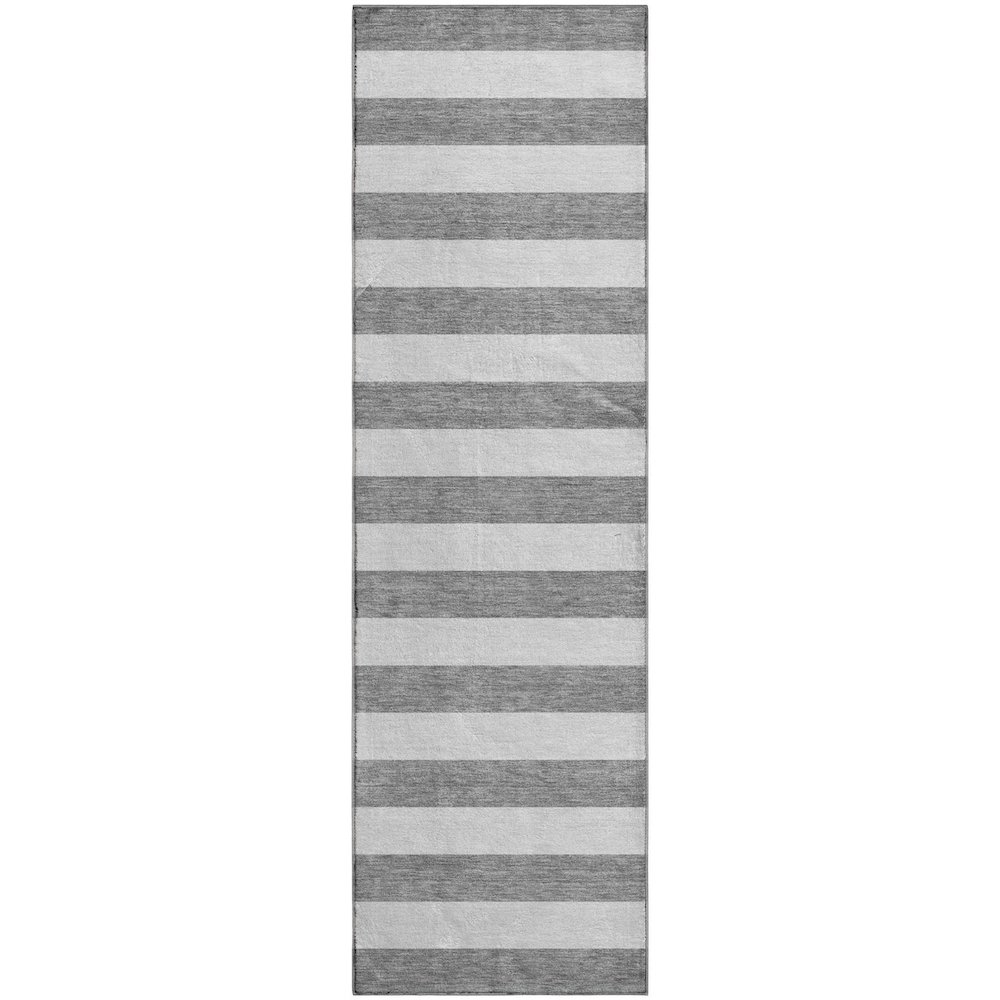 Premium Machine Washable Mayfield  Gray 2'3" x 7'6" Runner Rug. Picture 1