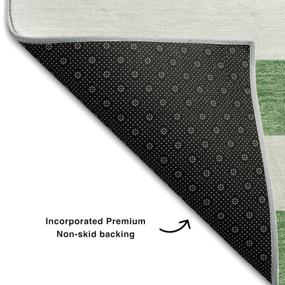 Premium Machine Washable Mayfield  Green 1'8" x 2'6" Rug. Picture 2