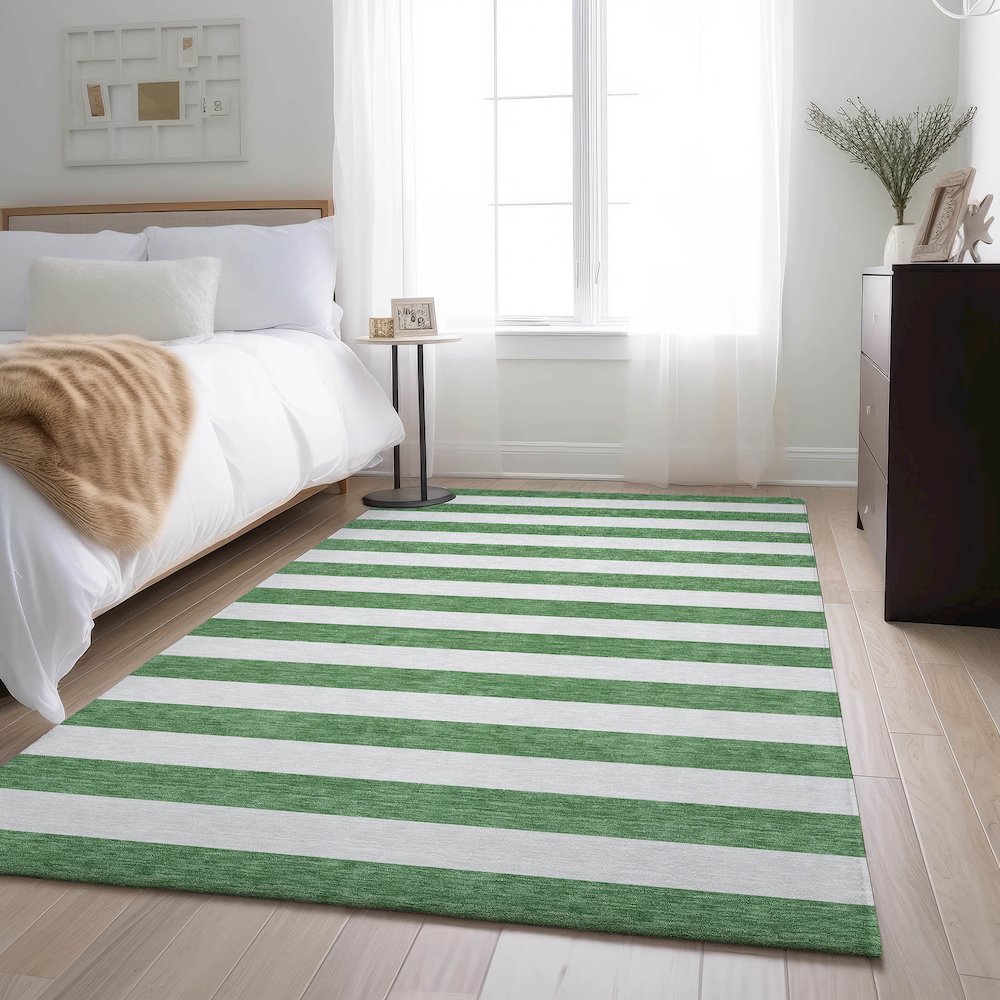 Premium Machine Washable Mayfield  Green 2'6" x 3'10" Rug. Picture 5