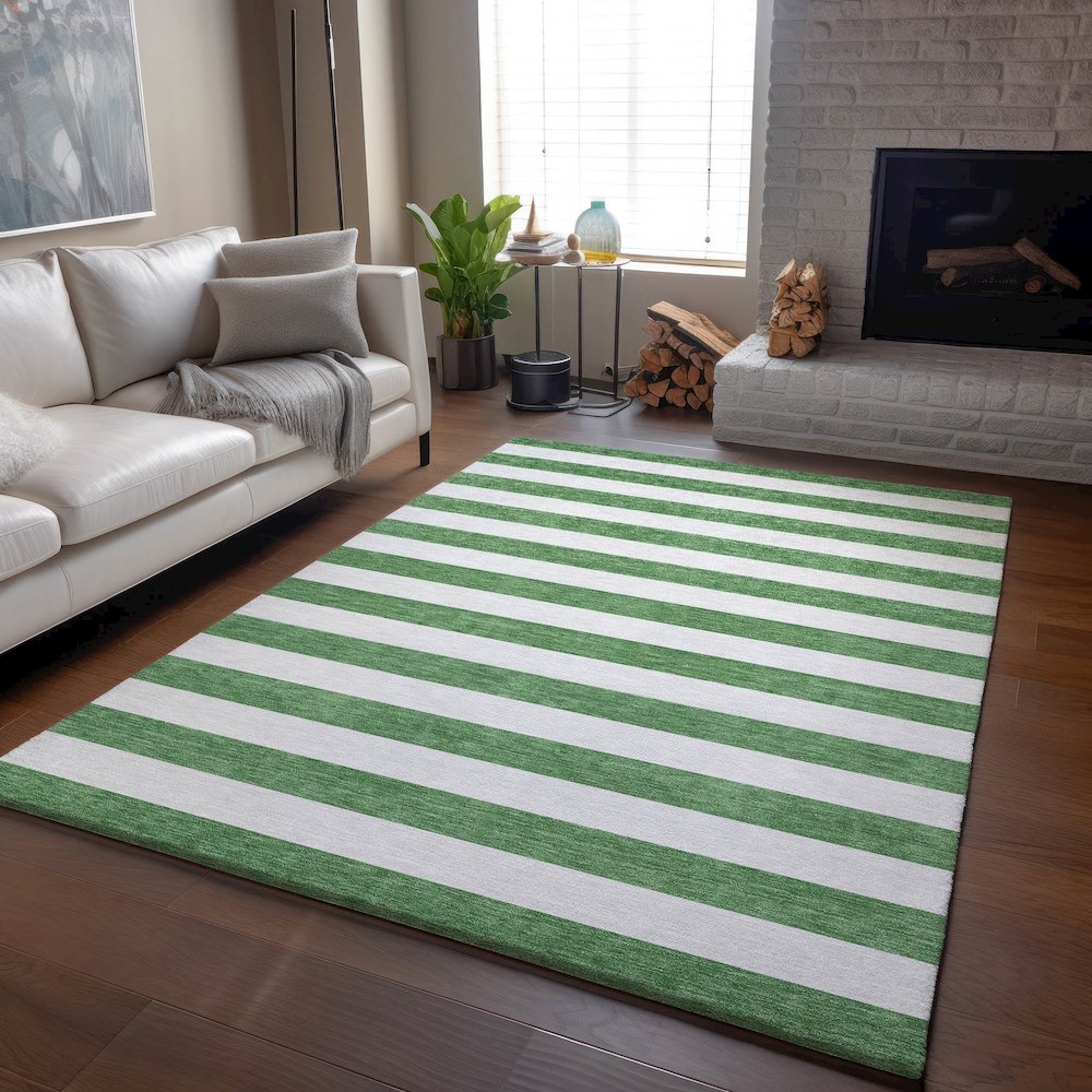 Premium Machine Washable Mayfield  Green 2'6" x 3'10" Rug. Picture 6