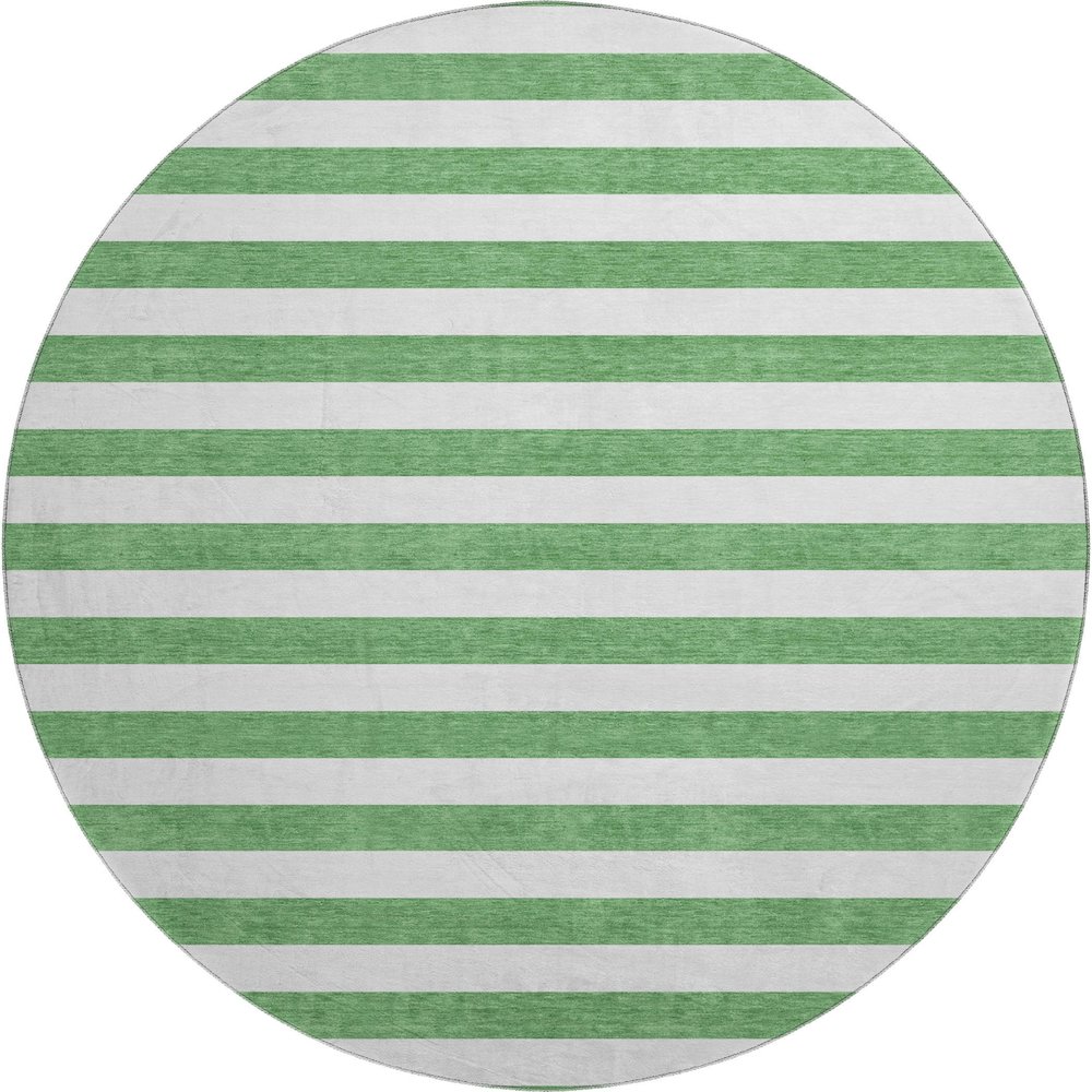 Premium Machine Washable Mayfield  Green 8' x 8' Round Rug. Picture 1