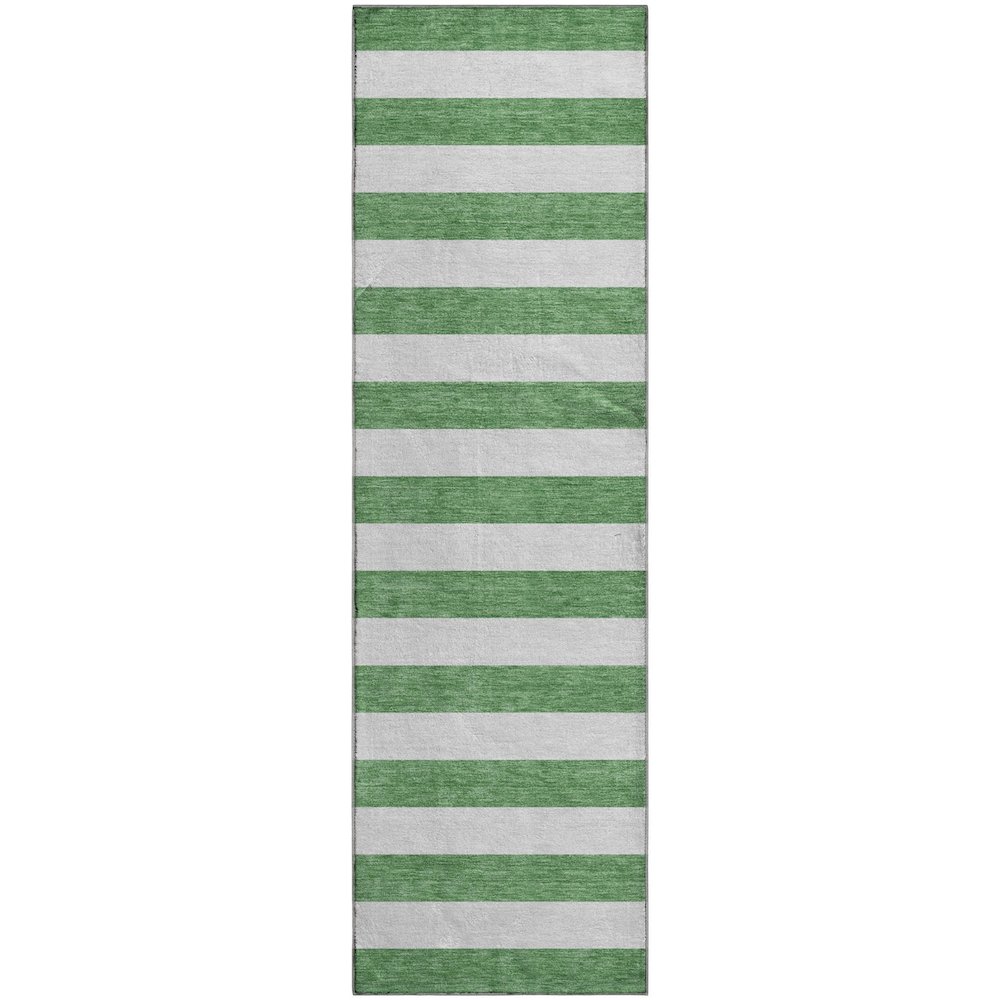 Premium Machine Washable Mayfield  Green 2'3" x 7'6" Runner Rug. Picture 1