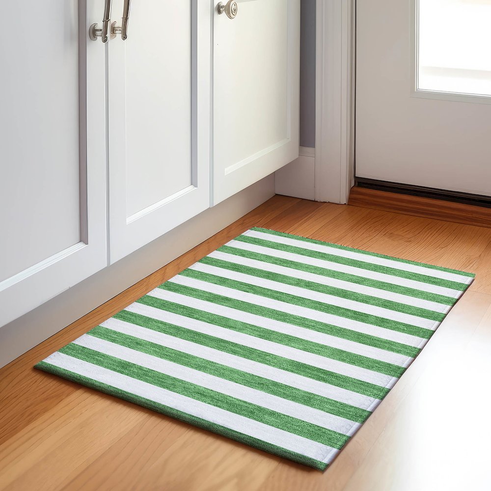 Premium Machine Washable Mayfield  Green 1'8" x 2'6" Rug. Picture 5