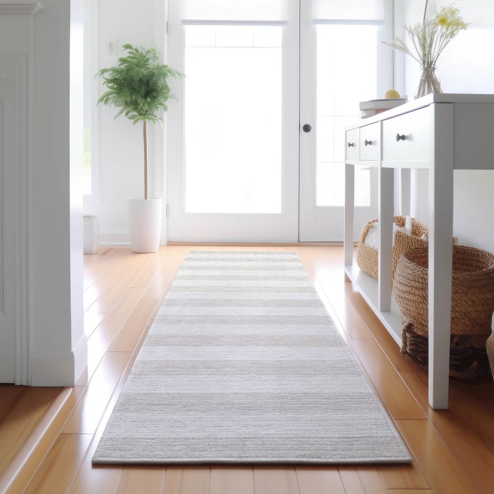 Premium Machine Washable Mayfield  Ivory 2'3" x 7'6" Runner Rug. Picture 5