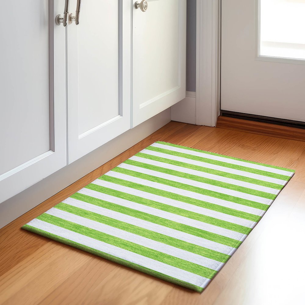 Premium Machine Washable Mayfield  Lime 1'8" x 2'6" Rug. Picture 5