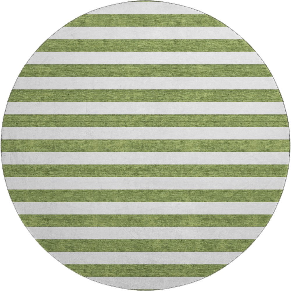 Premium Machine Washable Mayfield  Olive 8' x 8' Round Rug. Picture 1