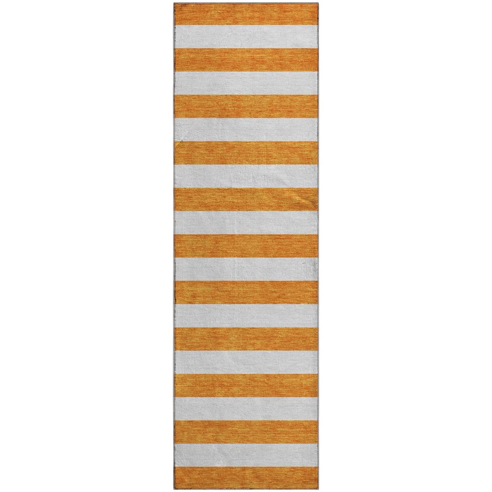 Premium Machine Washable Mayfield  Orange 2'3" x 7'6" Runner Rug. Picture 1