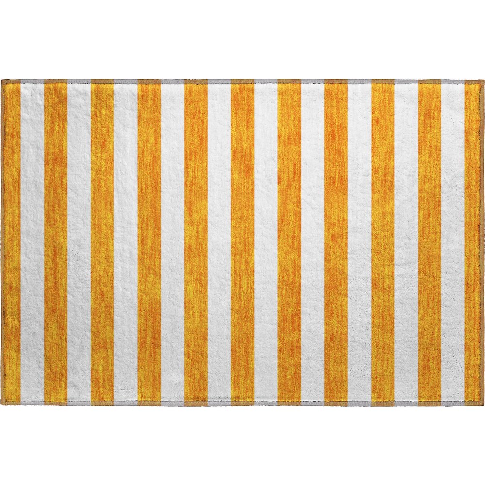 Premium Machine Washable Mayfield  Orange 1'8" x 2'6" Rug. Picture 1