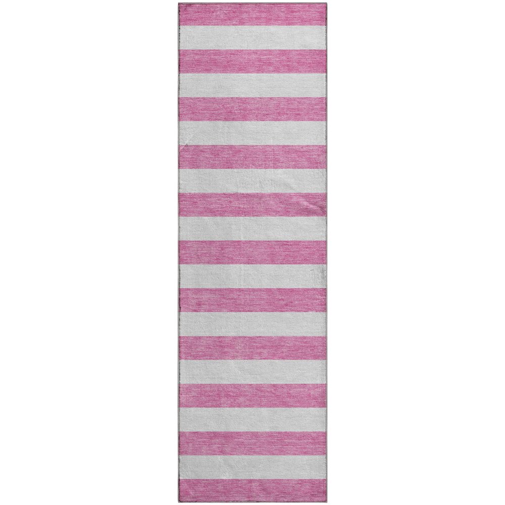 Premium Machine Washable Mayfield  Pink 2'3" x 7'6" Runner Rug. Picture 1