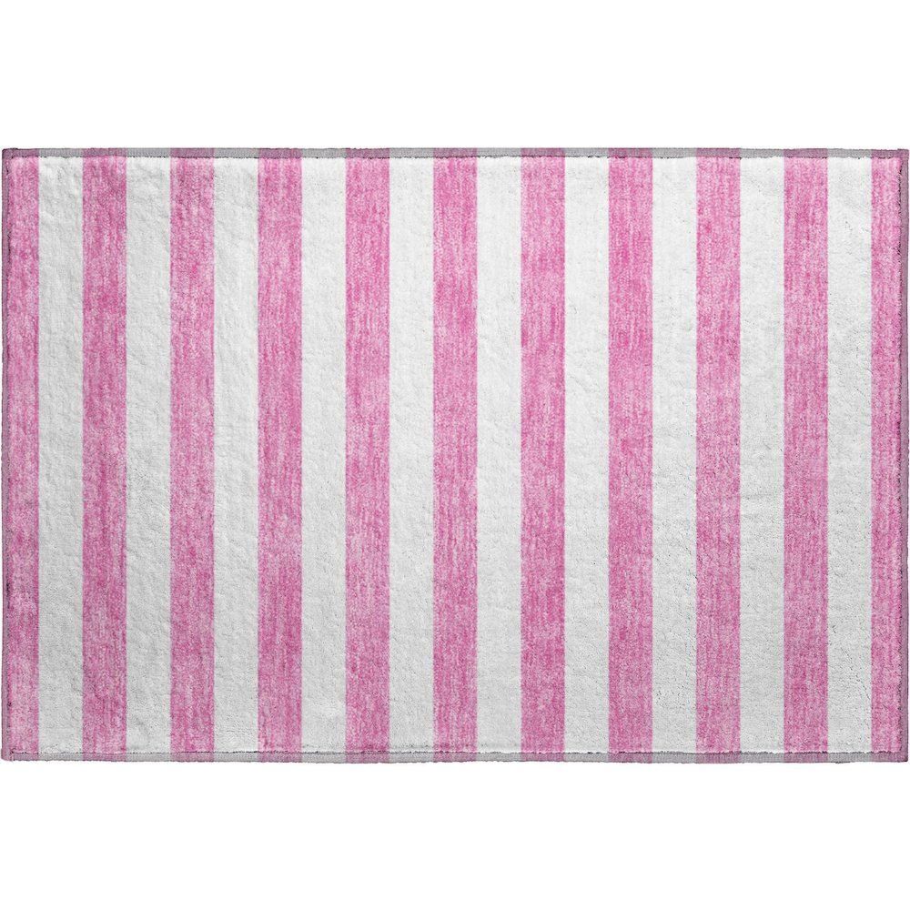Premium Machine Washable Mayfield  Pink 1'8" x 2'6" Rug. Picture 1