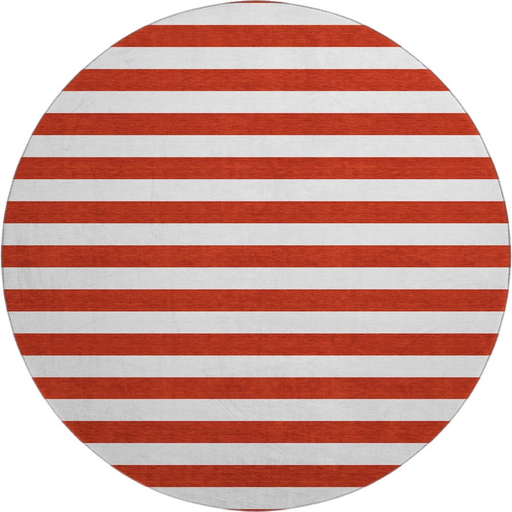 Premium Machine Washable Mayfield  Red 8' x 8' Round Rug. Picture 1