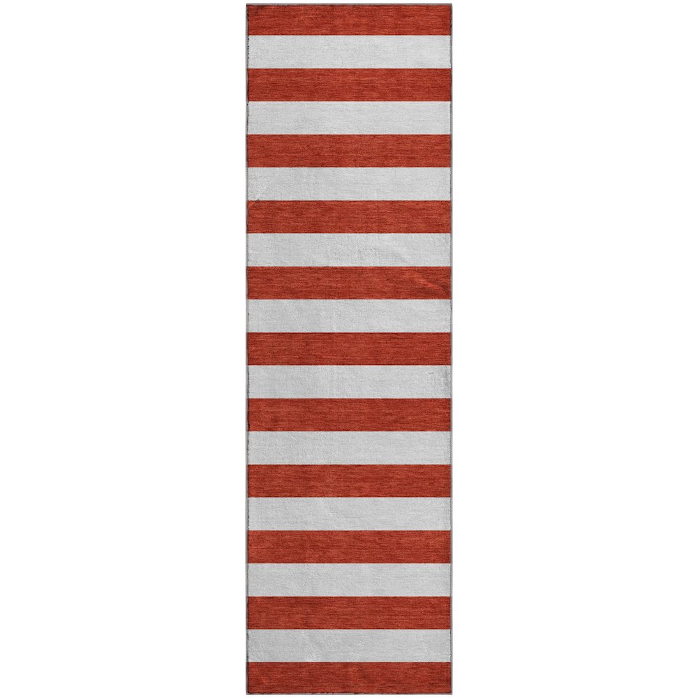 Premium Machine Washable Mayfield  Red 2'3" x 7'6" Runner Rug. Picture 1