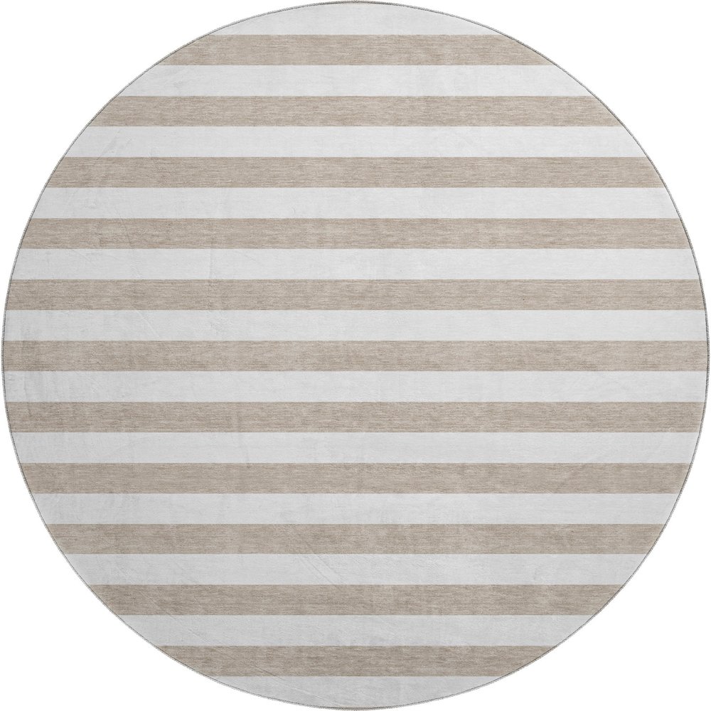 Premium Machine Washable Mayfield  Taupe 8' x 8' Round Rug. Picture 1