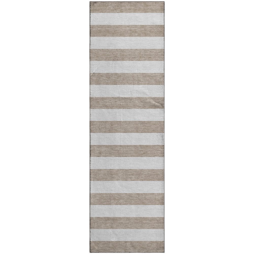 Premium Machine Washable Mayfield  Taupe 2'3" x 7'6" Runner Rug. Picture 1