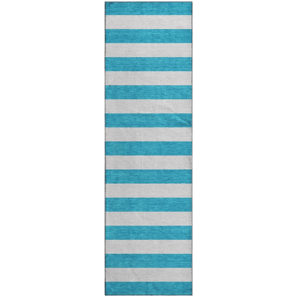 Premium Machine Washable Mayfield  Teal 2'3" x 7'6" Runner Rug. Picture 1