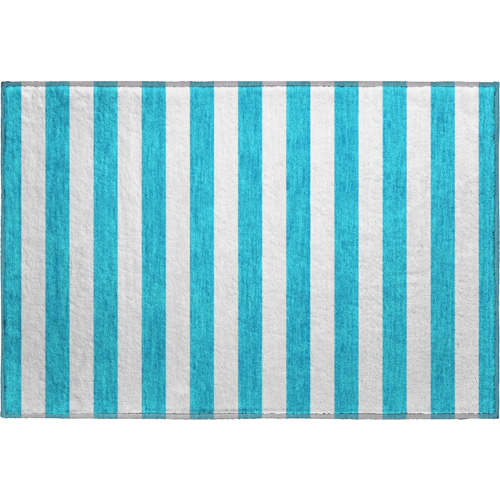 Premium Machine Washable Mayfield  Teal 1'8" x 2'6" Rug. Picture 1