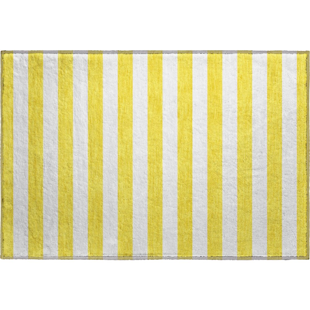 Premium Machine Washable Mayfield  Yellow 1'8" x 2'6" Rug. Picture 1