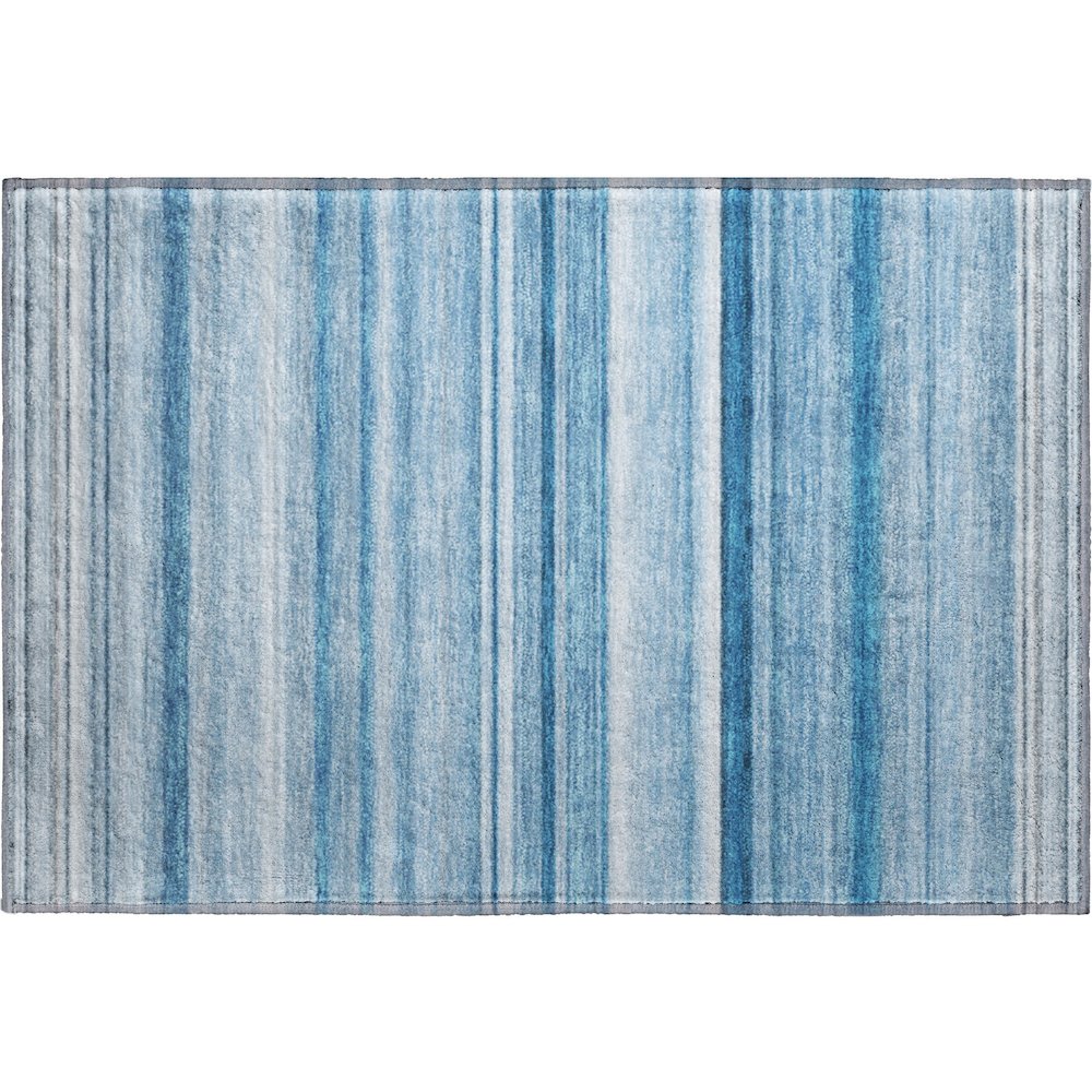 Premium Machine Washable Mayfield  Blue 1'8" x 2'6" Rug. Picture 1