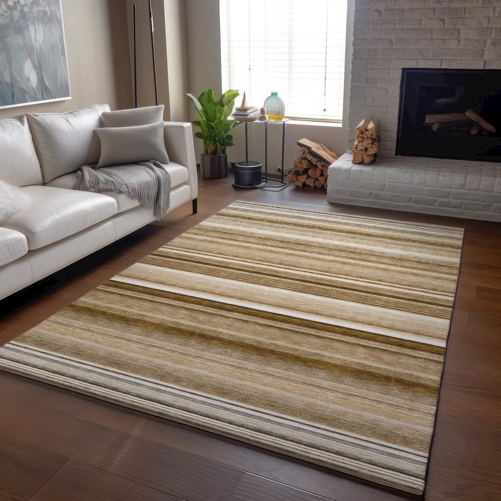 Premium Machine Washable Mayfield  Chocolate 2'6" x 3'10" Rug. Picture 6
