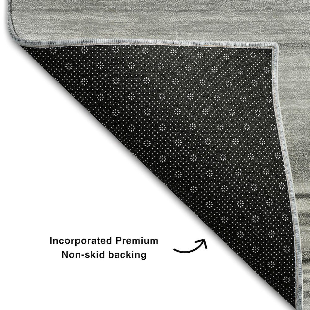 Premium Machine Washable Mayfield  Gray 1'8" x 2'6" Rug. Picture 2
