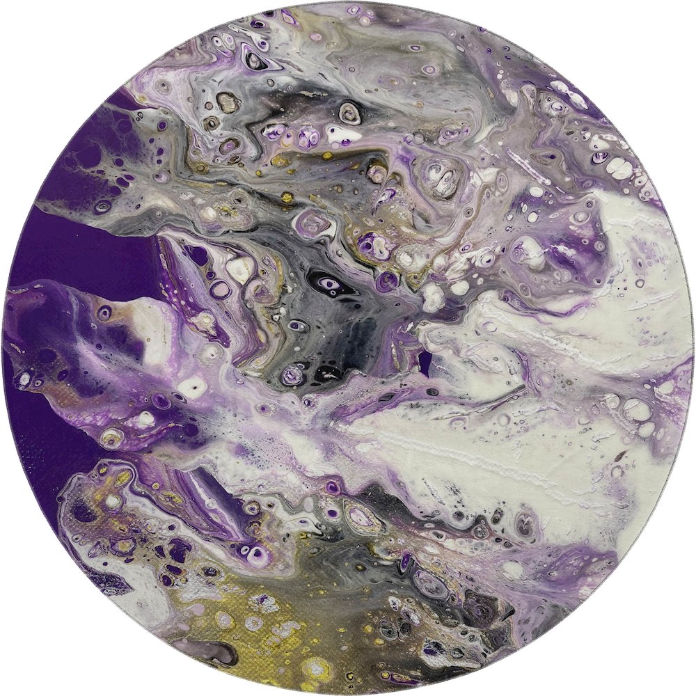 Premium Machine Washable Mayfield  Amethyst 8' x 8' Round Rug. Picture 1