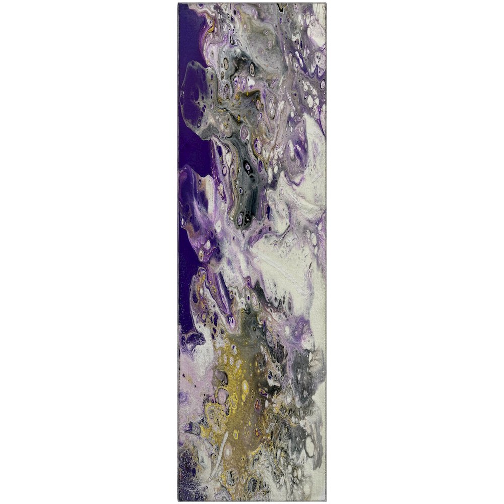 Premium Machine Washable Mayfield  Amethyst 2'3" x 7'6" Runner Rug. Picture 1