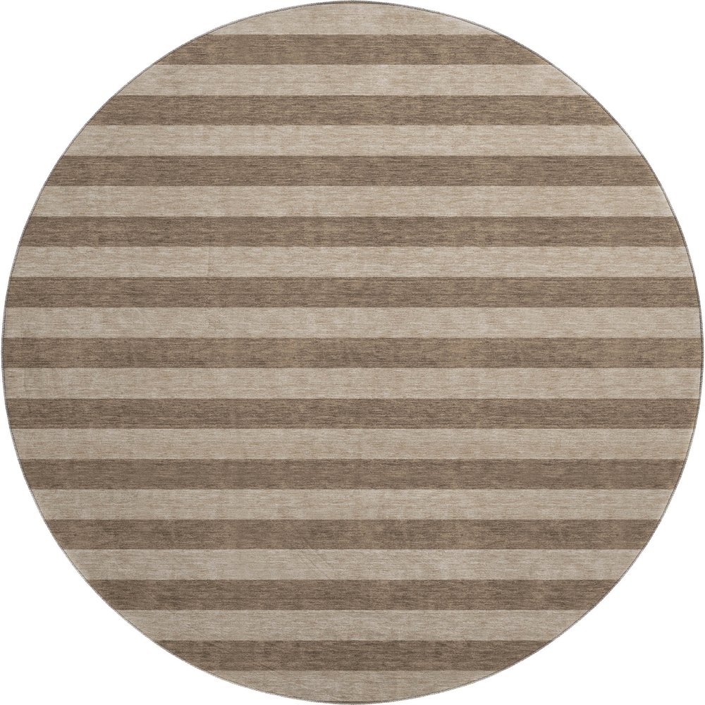 Premium Machine Washable Mayfield  Coffee 8' x 8' Round Rug. Picture 1